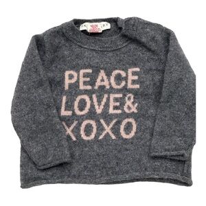 Skull Baby Skull Cashmere grey peace & love gray sweater 3-6m